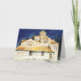 Cartão De Festividades Christmas greeting card  with a Church image