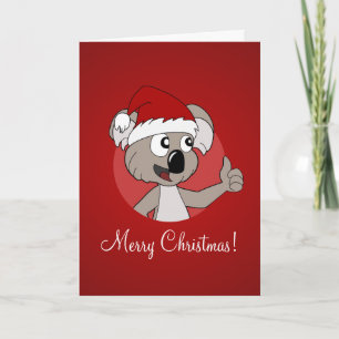 Cartão De Festividades Christmas greeting card with cartoon koala