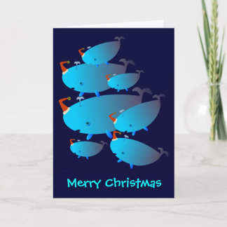 Cartão De Festividades Christmas greeting cards: Whales