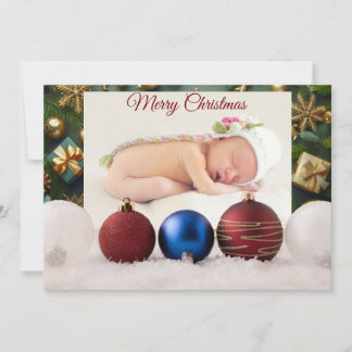 Cartão De Festividades Christmas Greeting With Beautiful Baby