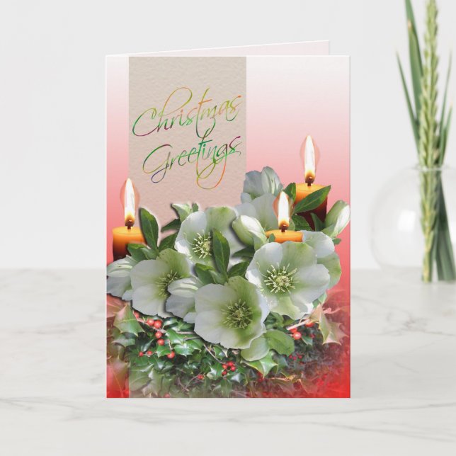 Cartão De Festividades Christmas Greetings Card - Hellebores (Frente)