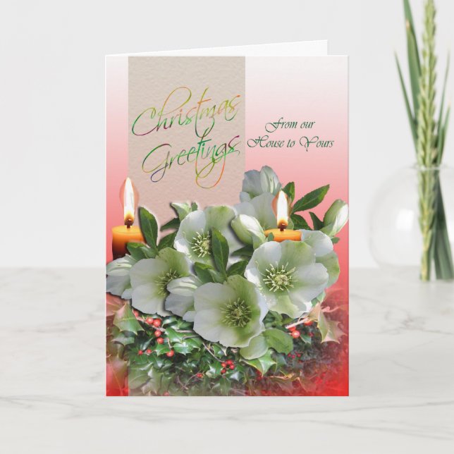 Cartão De Festividades Christmas Greetings from our family to yours (Frente)