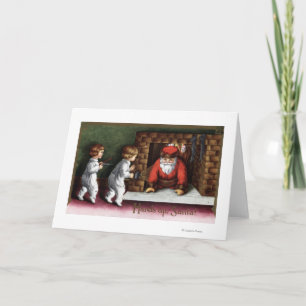 Cartão De Festividades Christmas GreetingSanta Coming Out Chimney