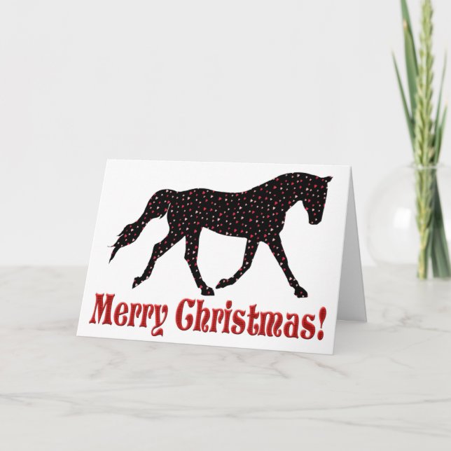 Cartão De Festividades Christmas Heart Horse Greeting Card (Frente)