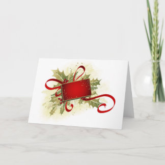 Cartão De Festividades Christmas Holiday Gift Tag with Holly
