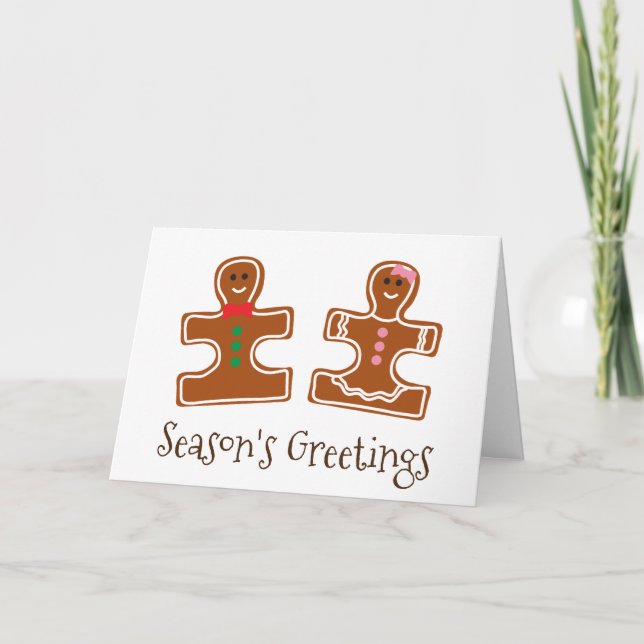 Cartão De Festividades Christmas Holiday Ginger Puzzle Autism Awareness (Frente)