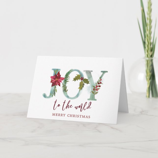 Cartão De Festividades christmas holiday greeting card joy to the world (Frente)