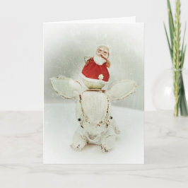 Cartão De Festividades Christmas Holiday Greeting Card - Santa and Aldo