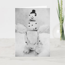 Cartão De Festividades Christmas Holiday Greeting Card with a Snowman