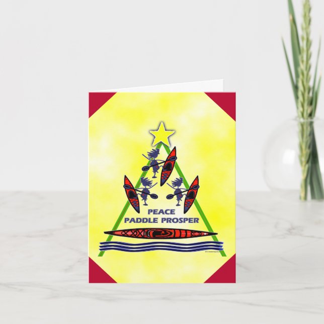 Cartão De Festividades Christmas Holiday Kayak Card (Frente)