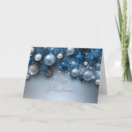 Cartão De Festividades Christmas Holiday Ornaments - Blues