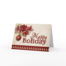 Christmas Holiday - Red/Gold Happy Holiday