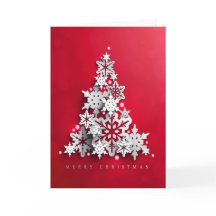 Christmas Holiday Red with White Xmas Tree