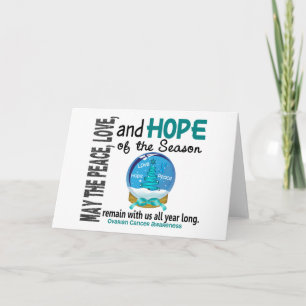 Cartão De Festividades Christmas Holiday Snow Globe 1 Ovarian Cancer