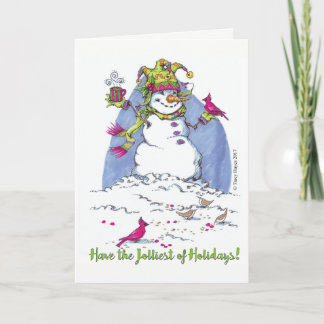 Cartão De Festividades Christmas holiday snowman greeting card