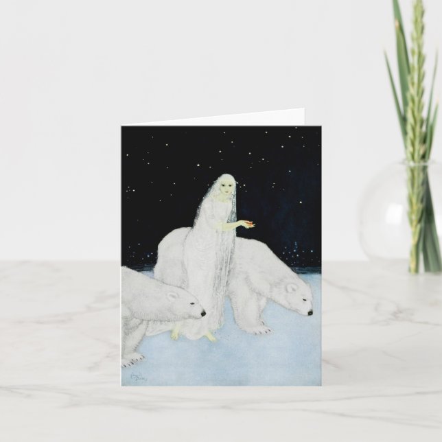 Cartão De Festividades Christmas Holiday Winter Polar Bear  Note Cards (Frente)