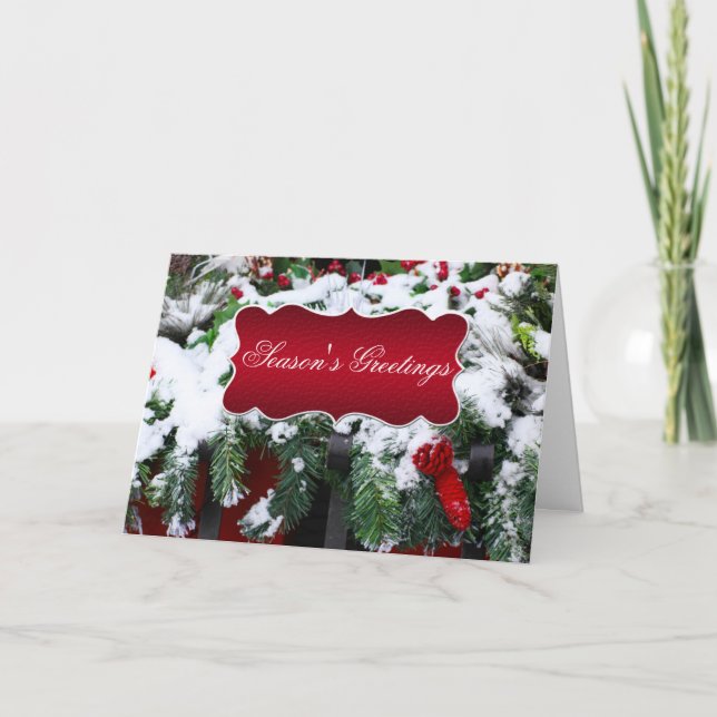 Cartão De Festividades Christmas Holiday Xmas Season's Greetings Business (Frente)