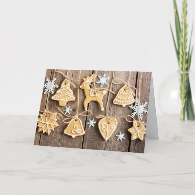 Cartão De Festividades Christmas homemade gingerbread cookies (Frente)