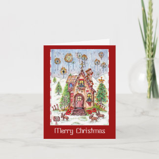 Cartão De Festividades Christmas house note card
