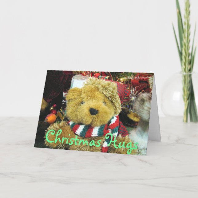 Cartão De Festividades Christmas Hugs-add a picture-customize (Frente)