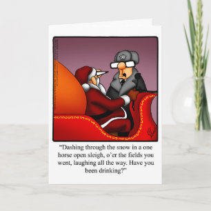 Cartão De Festividades Christmas Humor "Dashing Sleigh" Greeting Card