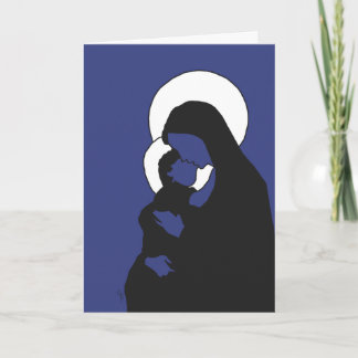 Cartão De Festividades Christmas Icons Card - Mary and Baby Jesus