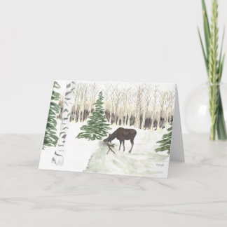 Cartão De Festividades Christmas in Alaska Moose Card