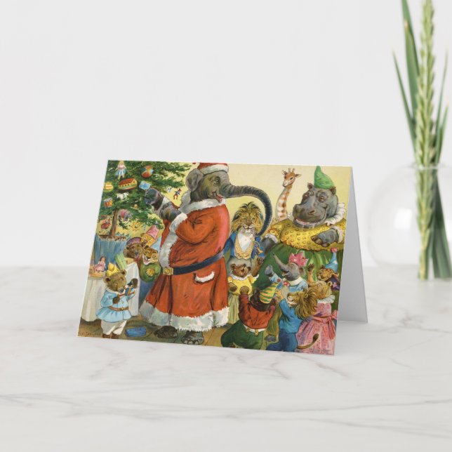 Cartão De Festividades Christmas In Animal Land (Frente)