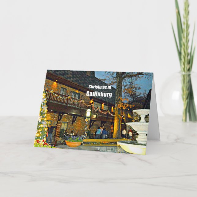 Cartão De Festividades Christmas in Gatlinburg, Tennessee (Frente)