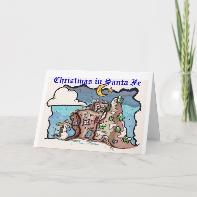 Cartão De Festividades Christmas in Santa fe (Frente)