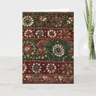 Cartão De Festividades Christmas India Indian Textile Embroidery Bling