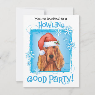 Cartão De Festividades Christmas Irish Setter Invitation