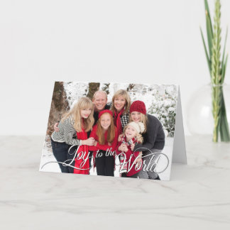 Cartão De Festividades Christmas Joy to the World Family Photo Holiday