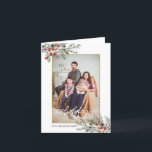 Cartão De Festividades Christmas Juniper Frame Season's Greetings 2 Photo<br><div class="desc">Modern and elegant design printed Chic Christmas Juniper Berries Glitter Frame Season's Greetings 2 Photo Holiday Christmas Card that can be customized with your text. Please click the "Customize it" button and use our design tool to modify this template. Check out the Graphic Art Design store for other products that...</div>