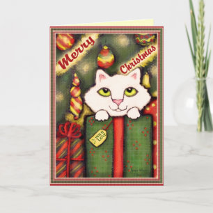 Cartão De Festividades Christmas Kitten Greeting Card