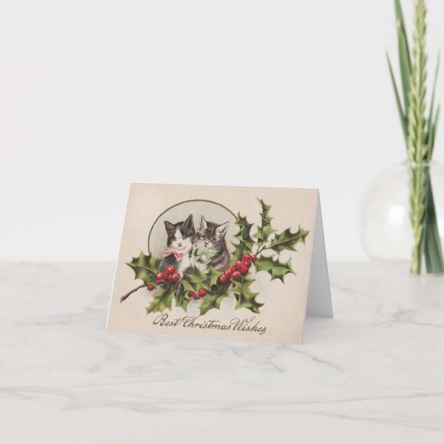 Cartão De Festividades Christmas Kitties Greeting Card (Frente)