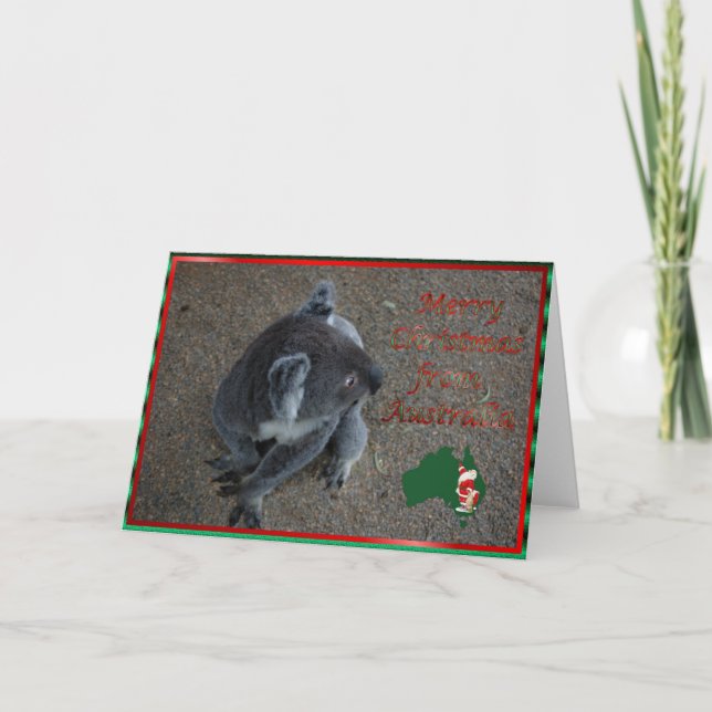 Cartão De Festividades Christmas koala Australian Christmas Xmas animal (Frente)