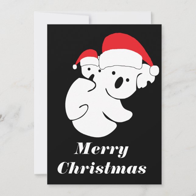 Cartão De Festividades Christmas Koala Bears (Frente)
