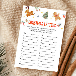 Cartão De Festividades Christmas Letters Game