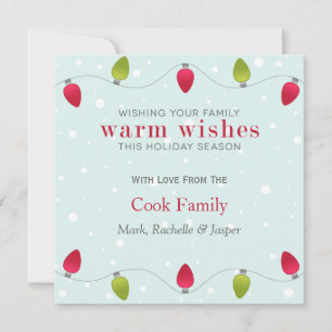 Cartão De Festividades Christmas Lights Holiday Flat Card