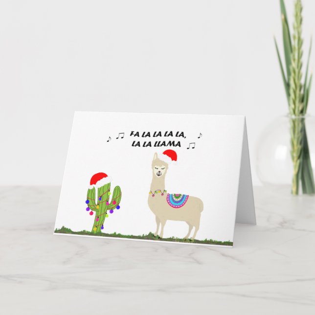 Cartão De Festividades Christmas Llama (Frente)