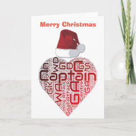 Cartão De Festividades Christmas Love Heart Netball Design