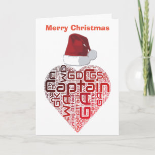 Cartão De Festividades Christmas Love Heart Netball Design