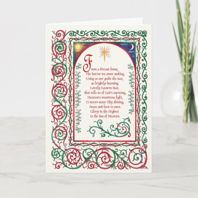 Cartão De Festividades Christmas ~ Lovely Eastern Star Greeting Cards (Frente)
