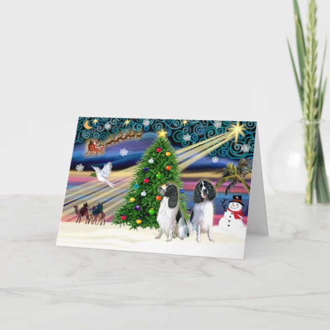 Cartão De Festividades Christmas Magic English Springers (two) (Frente)