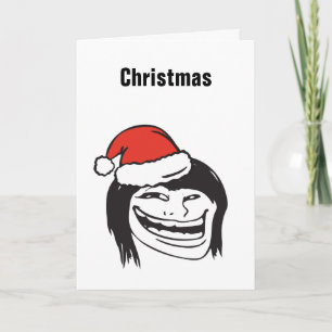 Cartão De Festividades Christmas Meme Troll Le Me Woman Custom EDITABLE