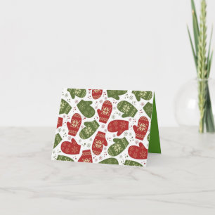 Cartão De Festividades Christmas Mittens Pattern Note Card