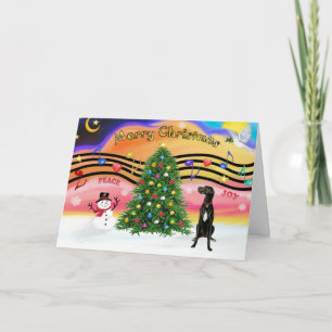 Cartão De Festividades Christmas Music 2 - Great Dane (black uncropped)