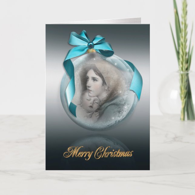 Cartão De Festividades Christmas nativity The Madonna religious card (Frente)