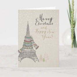 Cartão De Festividades Christmas & New Years in Paris